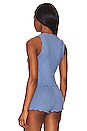 view 3 of 4 Ivy Feather Weight Rib Crop Tank in Blu Smoke