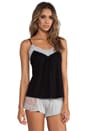 view 2 of 5 Venice Low Back Cami in Black/Celeste in Black & Celeste