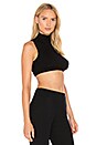 view 2 of 4 Feather Weight Rib Mock Neck Crop Top in Black