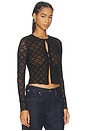 view 2 of 4 Stretch Lace Lace Classic Cardi in Black