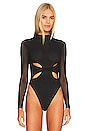 view 2 of 5 Butterfly Cut Out Bodysuit in Black