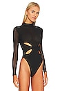 view 3 of 5 Butterfly Cut Out Bodysuit in Black