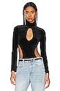 view 1 of 5 Velvet Underground Cutout Bodysuit in Khol