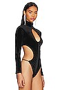 view 3 of 5 Velvet Underground Cutout Bodysuit in Khol