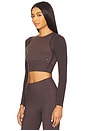 view 2 of 4 Studio Knit Crop Long Sleeve Top in Pebble & Black