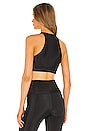 view 3 of 5 High Neck Crop Tank in Black