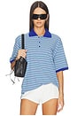 view 1 of 4 Neo Unisex Polo in Blue Stripes