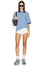 view 4 of 4 Neo Unisex Polo in Blue Stripes