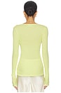 view 3 of 4 Claire Seamless Top in Elfin Yellow