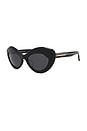 view 2 of 3 X Khaite Oval Sunglasses in Black