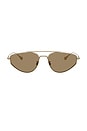 view 1 of 3 Edition 5 Irregular Sunglasses in Brown & Gold