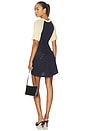 view 4 of 3 Off-season Knitted Raglan Mini Dress in Antique Cream & Navy