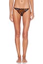 view 4 of 6 California Leaves Mesh Bikini Set in Orange & Black