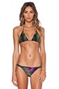 view 1 of 6 Palm Tree Ruffle Bikini Set in Green & Purple