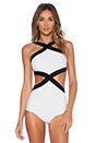 view 1 of 3 Bicolor Swimsuit in White & Black