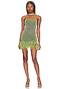 view 1 of 4 Lumiere Plumage Mini Dress in Green