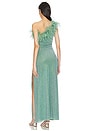 view 3 of 4 Lumiere Plumage One Shoulder Dress in Aqua