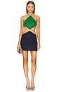 view 1 of 4 Lumiere Diamond Mini Dress in Emerald Green & Night Blue