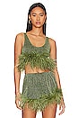 view 1 of 5 Lumiere Plumage Top in Green