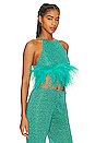 view 2 of 5 TOP À PLUMES LUMIERE in Aquamarine