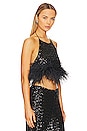 view 2 of 5 Paillettes Plumage Halter Top in Black