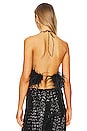 view 3 of 5 Paillettes Plumage Halter Top in Black