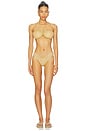 view 1 of 5 Lumiere Stones Bandeau Bikini Set in Gold
