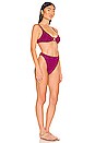 view 2 of 5 Lumiere Ring Sporty 90s Bottom Bikini Set in Dark Fuchsia
