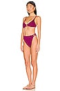 view 3 of 5 Lumiere Ring Sporty 90s Bottom Bikini Set in Dark Fuchsia