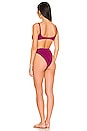 view 4 of 5 Lumiere Ring Sporty 90s Bottom Bikini Set in Dark Fuchsia