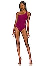 view 2 of 4 Asymmetrical Maillot One Piece in Dark Fucsia