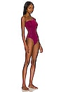 view 3 of 4 Asymmetrical Maillot One Piece in Dark Fucsia
