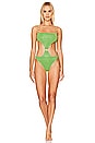 view 1 of 4 Lumiere Ring Cut Out Maillot in Lime
