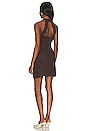 view 3 of 3 Cut Out Short Dress in Brown Linen