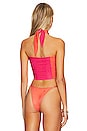 view 3 of 4 Mooring Bandeau Bikini Top in Orange Board