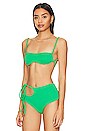 view 3 of 5 Curvy Bikini Top in Emerald Green
