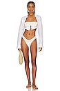 view 4 of 4 High Cut Bikini Bottom in Off White