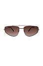 view 1 of 2 Christie Sunglasses in Silver & Smokey Brown Fade