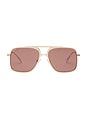 view 1 of 2 LUNETTES DE SOLEIL BODIE in Gold & Smokey Brown