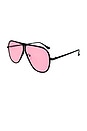 view 2 of 2 Ava Sunglasses in Black & Pink