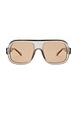 view 1 of 2 LUNETTES DE SOLEIL MALIA in Trans Olive & Brown