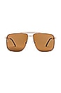 view 1 of 3 Sorrento Sunglasses in Gold & Brown