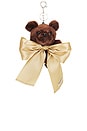 view 1 of 3 Bow Teddy Keychain in Brown