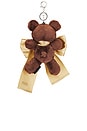 view 2 of 3 Bow Teddy Keychain in Brown