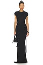 view 1 of 3 ROBE SLEEVY LUREX MAXI in Black