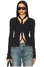 view 1 of 6 Double Closure Rib Cardigan in Black