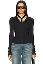 view 2 of 6 Double Closure Rib Cardigan in Black