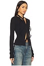 view 3 of 6 Double Closure Rib Cardigan in Black