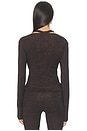 view 3 of 4 Double Closure Rib Cardigan in Black & Bronze Glitter