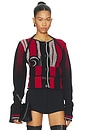 view 1 of 4 Sporty Knit Cardigan in Sporty Red in Black & Red